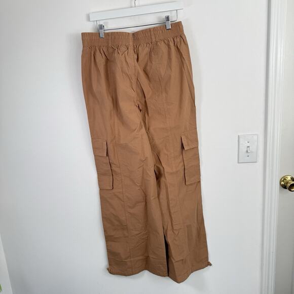Aerie High Waisted Go For It Baggy Cargo Pants Brown Tan NEW Womens Medium - Picture 5 of 9